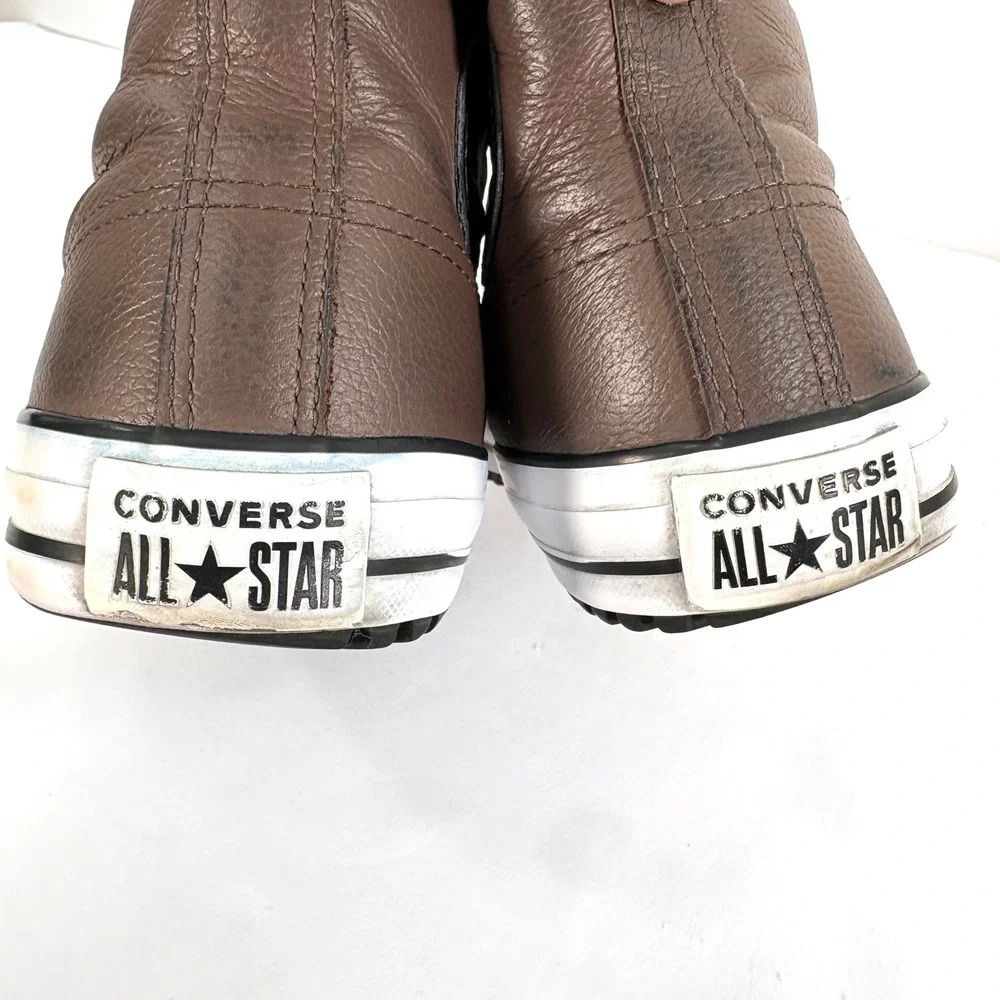 Converse Chuck Taylor All Star Brown Leather High Top Sneakers 162413C Mens 10 - Picture 6 of 11